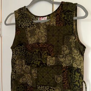 Earth toned fairy grunge core vintage 90s midi dress.